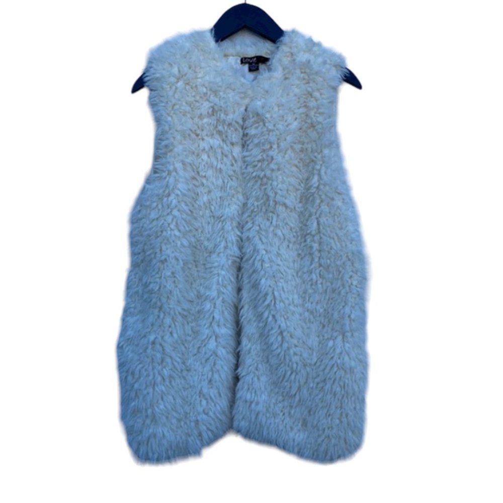 Love White Cream Fluffy Faux Fur Vest Size Medium
